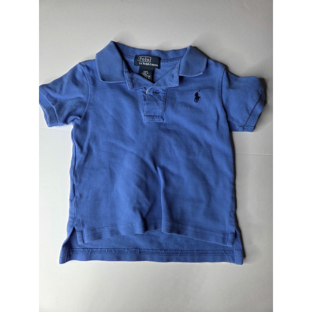Polo Ralph Lauren Kids Blue Short Sleeve Cotton Pique Polo Shirt 12M